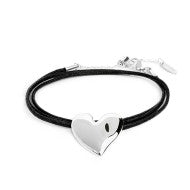 Bracciale triplo filo con cordino cerato con cuore irregolare