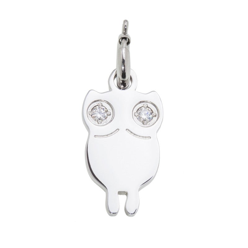 18ch040 Charm gufo con zirconi