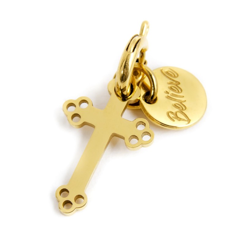 33ch0006g Charm croce traforata