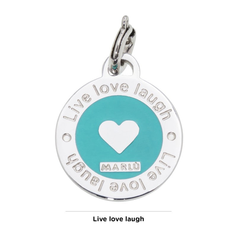 18ch050 Charm tondo cuore turchese