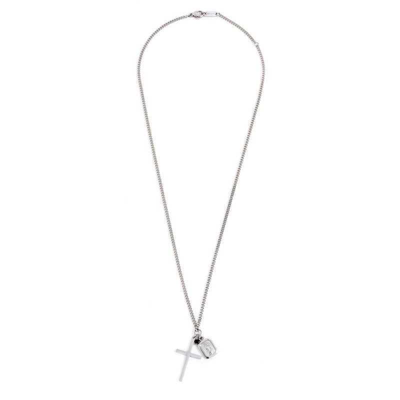 33cn0002 Collana croce e madonna
