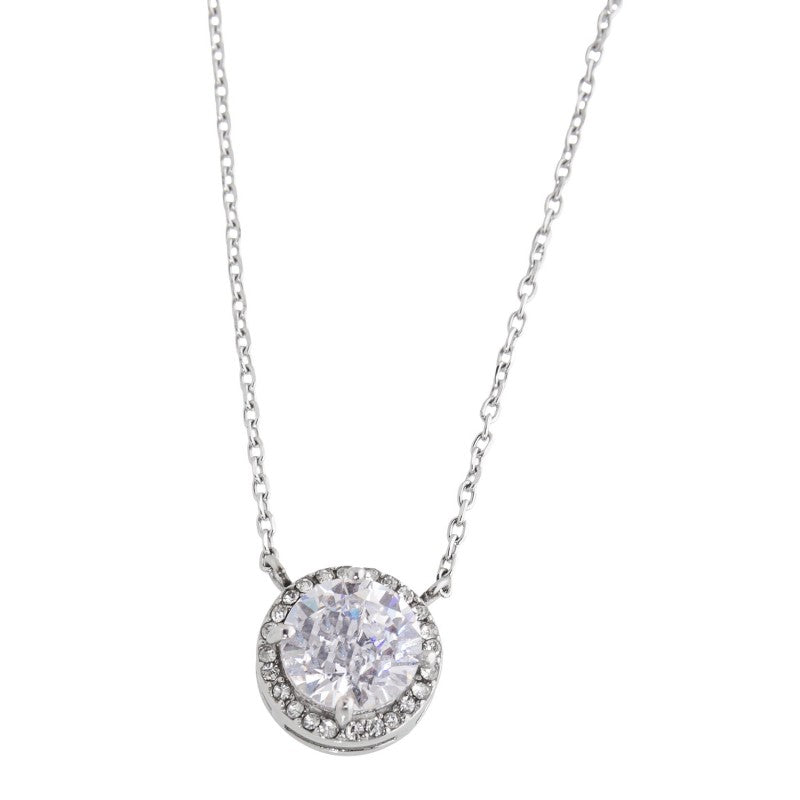 5cn0063 Collana strass con pietra tonda