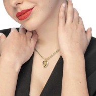 Collana catena a sfere con cuore