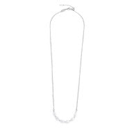 Collana catena cross con perle ovali centrali