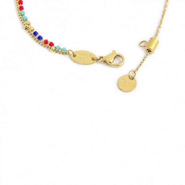 Gioielleria Fondente Collana con catena grumetta e perline