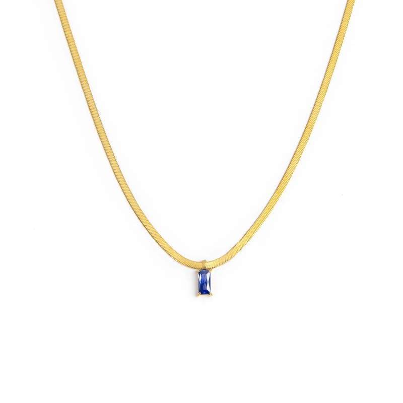 Collana catena snake con zircone baguette - Gioielleria Fondente