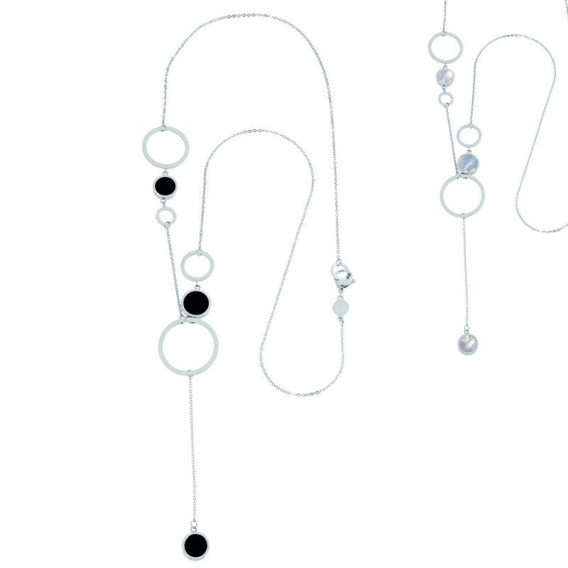 2co0047 Collana cerchi acrilico e madreperla