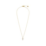 Collana croce pendente 1,4cm con zirconi