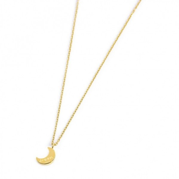 Collana Luna Pendente Con Zircone Blu - Gioielleria Fondente