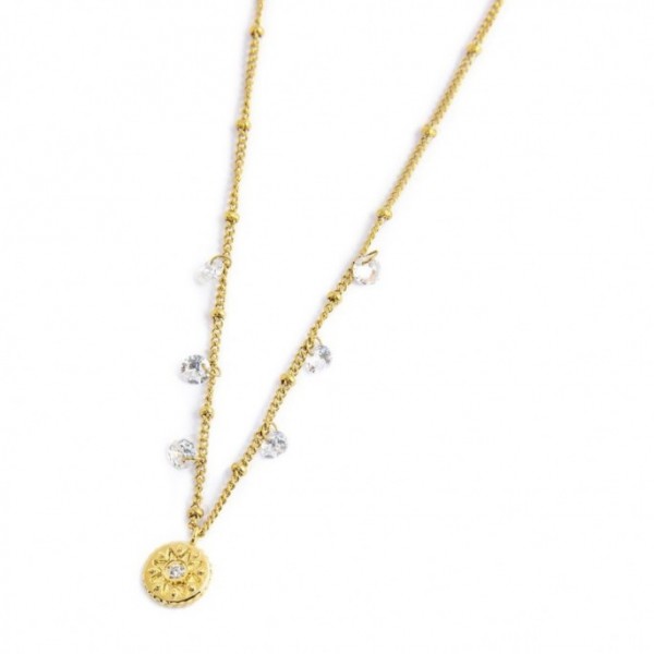 Collana Medaglietta Pendente Sole - Gioielleria Fondente