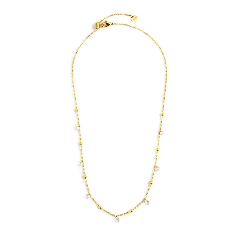 2co0064g-w Collana con cristalli bianchi e sfere