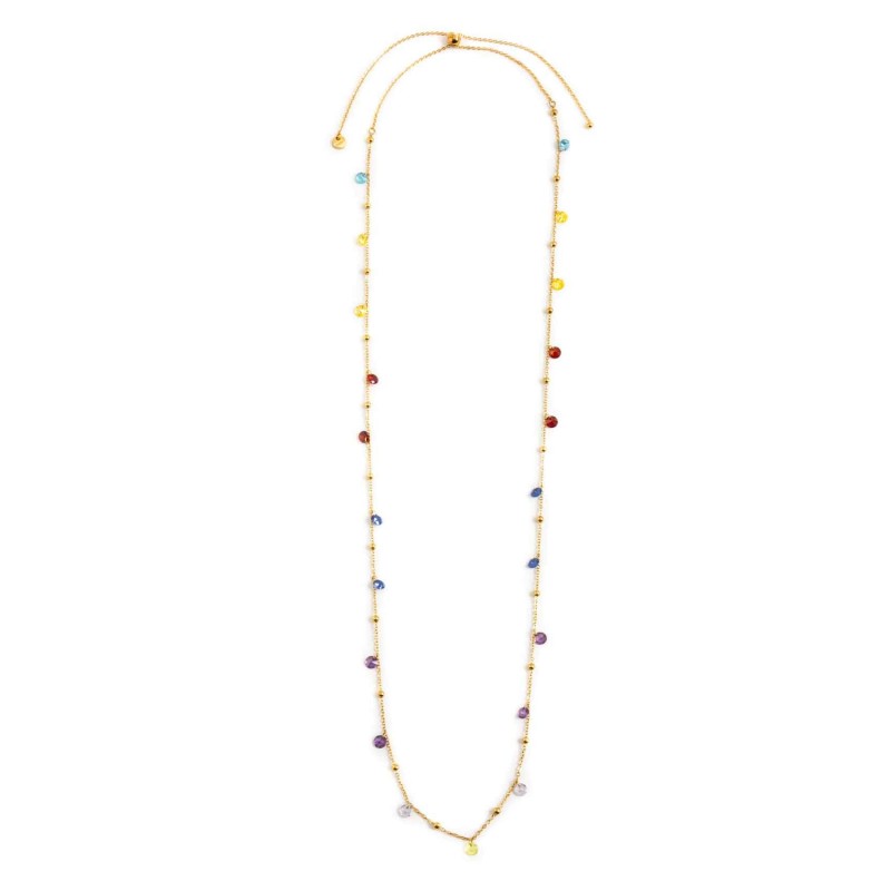 2co0065g-rgb Collana con cristalli colorati e sfere