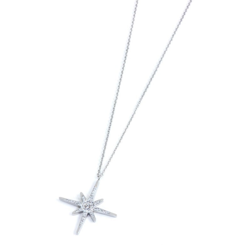33co0014 Collana rosa dei venti pendente e cristalli