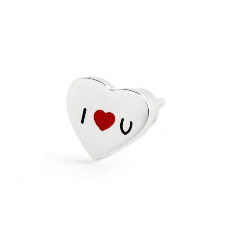 18or066 Mono Orecchino a lobo cuore love