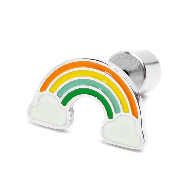 18or074 Mono Orecchino arcobaleno con smalti colorati