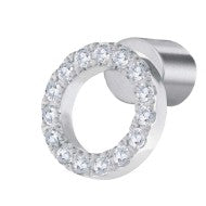 Orecchino a lobo cerchio 0,8cm con zirconi bianchi