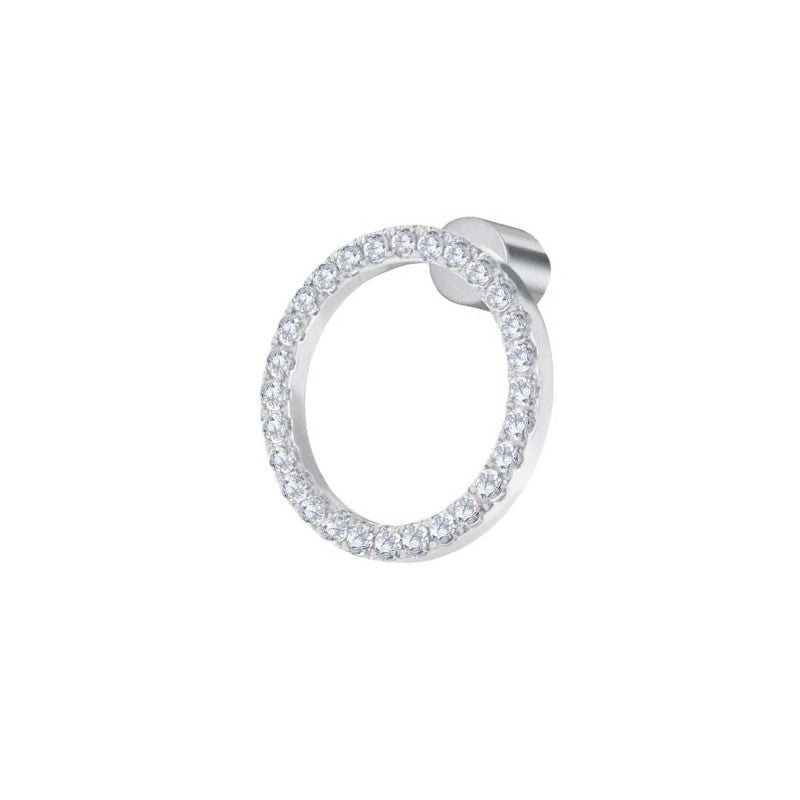 Orecchino a lobo cerchio 1,4cm con zirconi bianchi