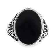 Piastrina ovale smalto nero changy