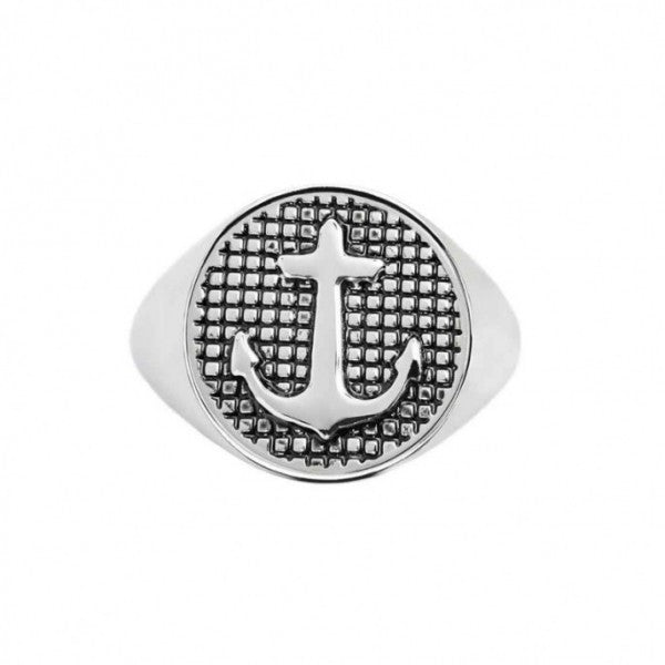 PIASTRINA TONDA CON ANCORA PER ANELLO CHANGY - Gioielleria Fondente