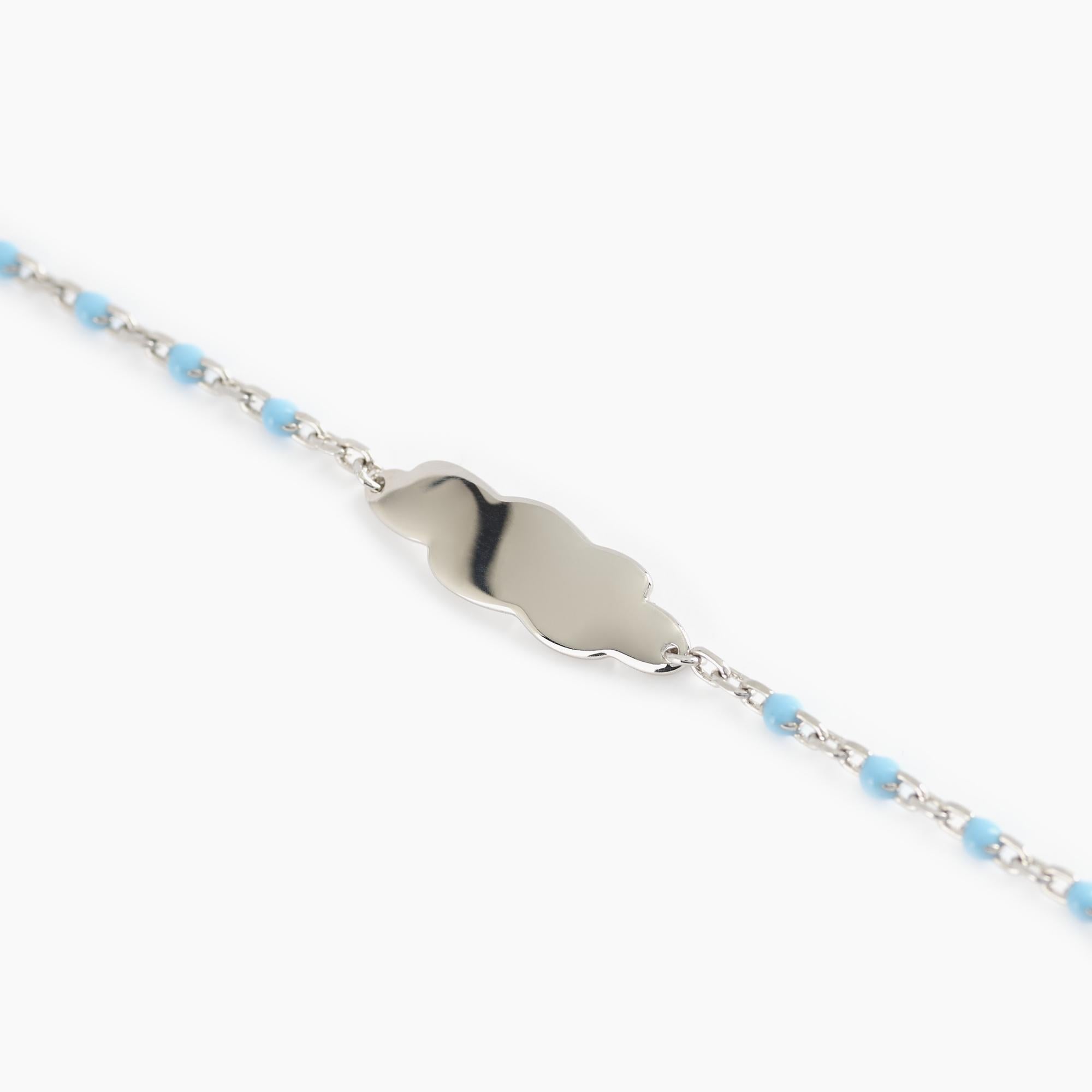 Bracciale azzurro con nuvoletta incidibile MY TAG - Gioielleria Fondente
