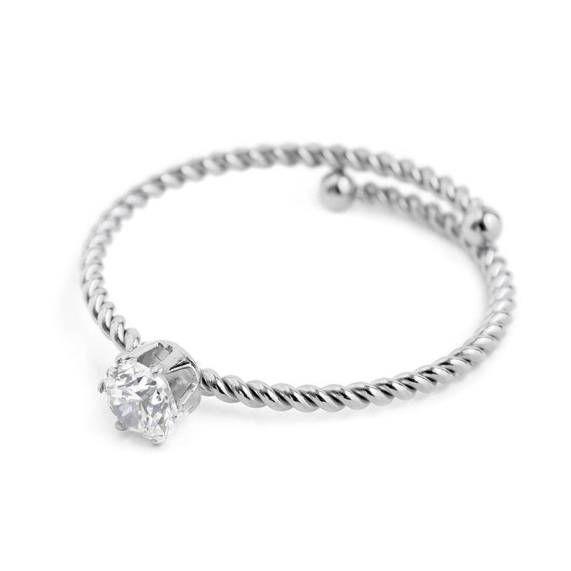 18an115w Anello con cristallo bianco