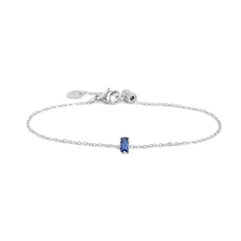 2br0100-b Bracciale con cristallo baguette colore blu