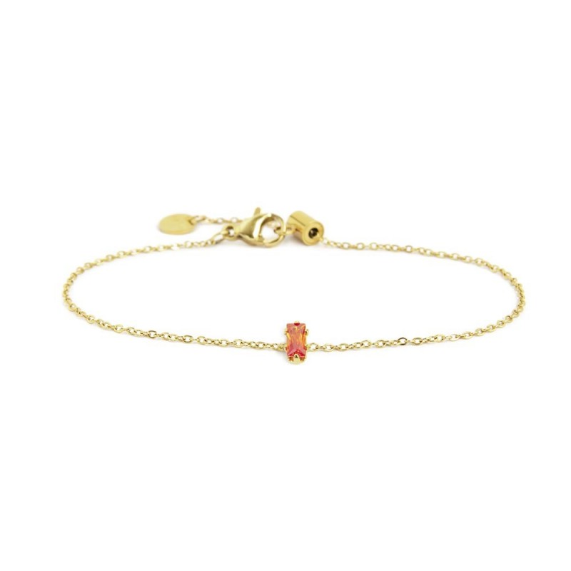 2br0100g-h Bracciale con cristallo baguette colore arancione