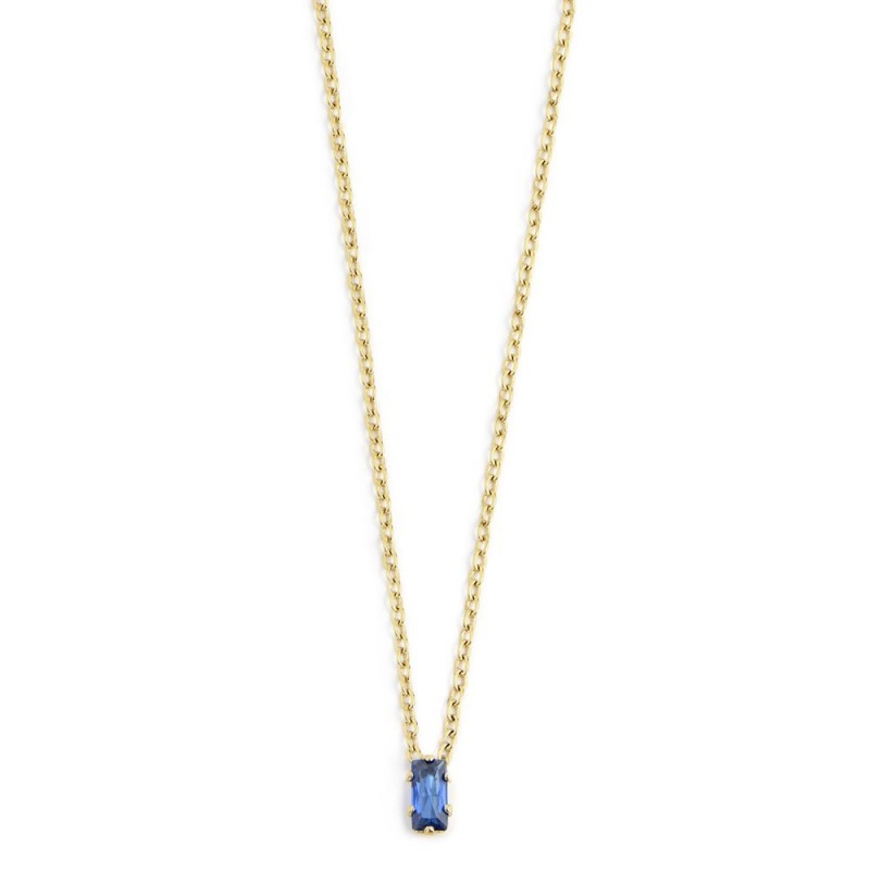 2cn0048g-b Collana con cristallo baguette colore blu