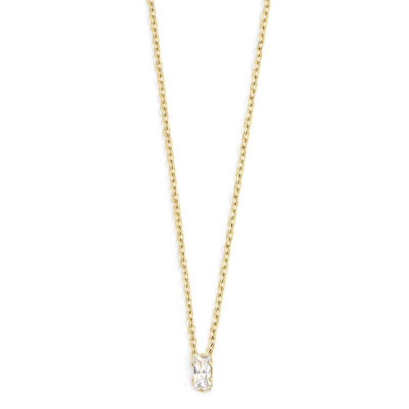 2cn0048g-w Collana con cristallo baguette colore bianco