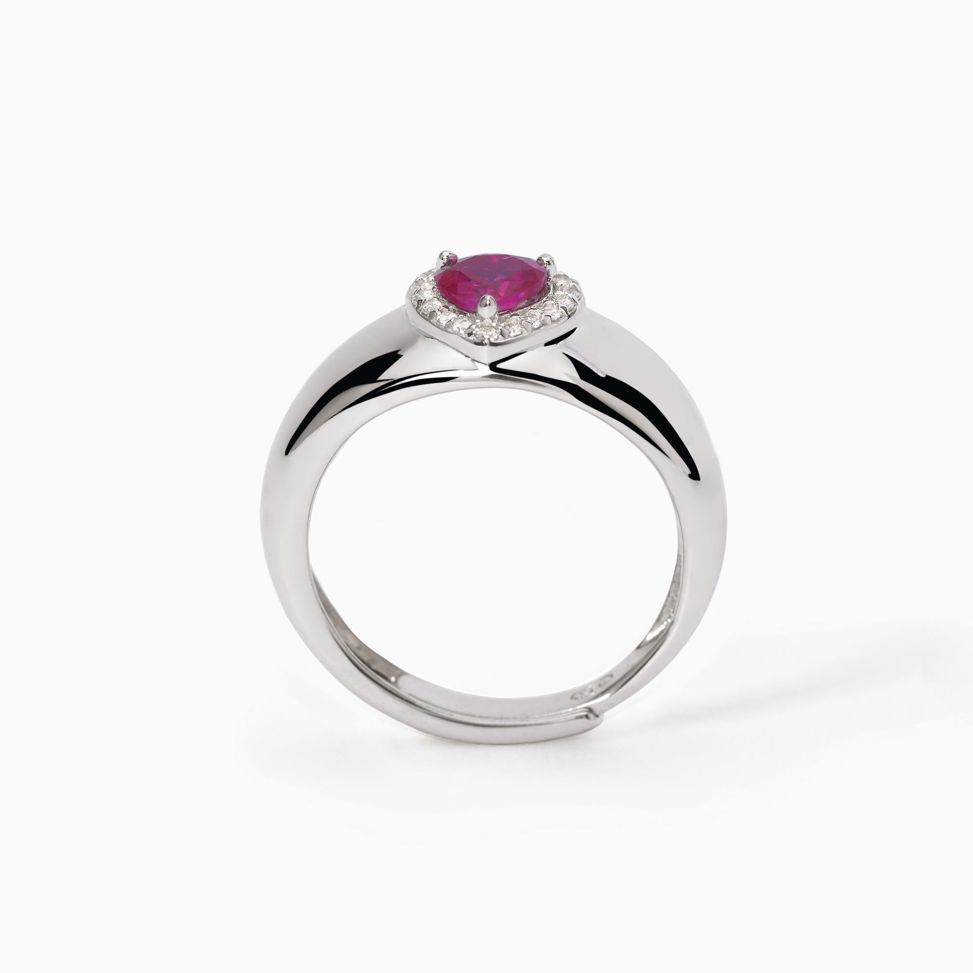 Anello con rubino sintetico - Gioielleria Fondente