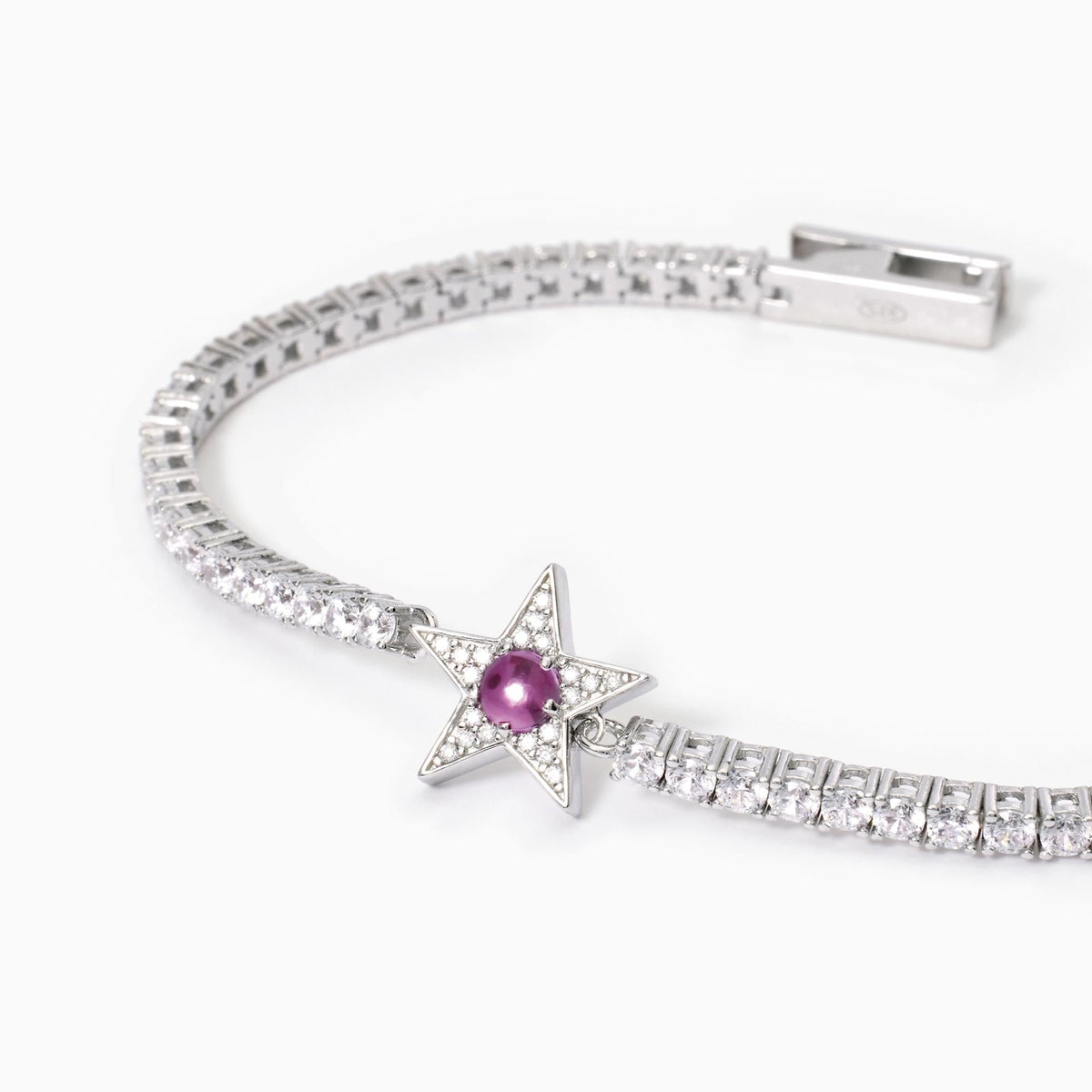 Bracciale tennis stella con tormalina sintetica STARLET - Gioielleria Fondente