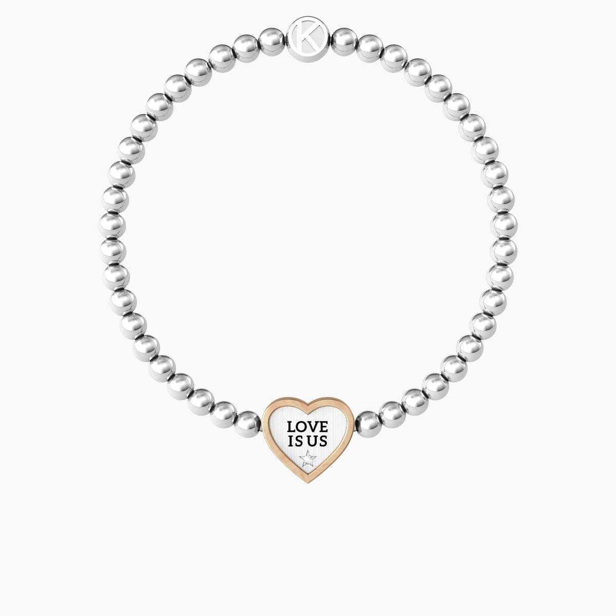 Coppia di bracciali con elastico e frase love is us LUI & LEI | LOVE IS US - Gioielleria Fondente