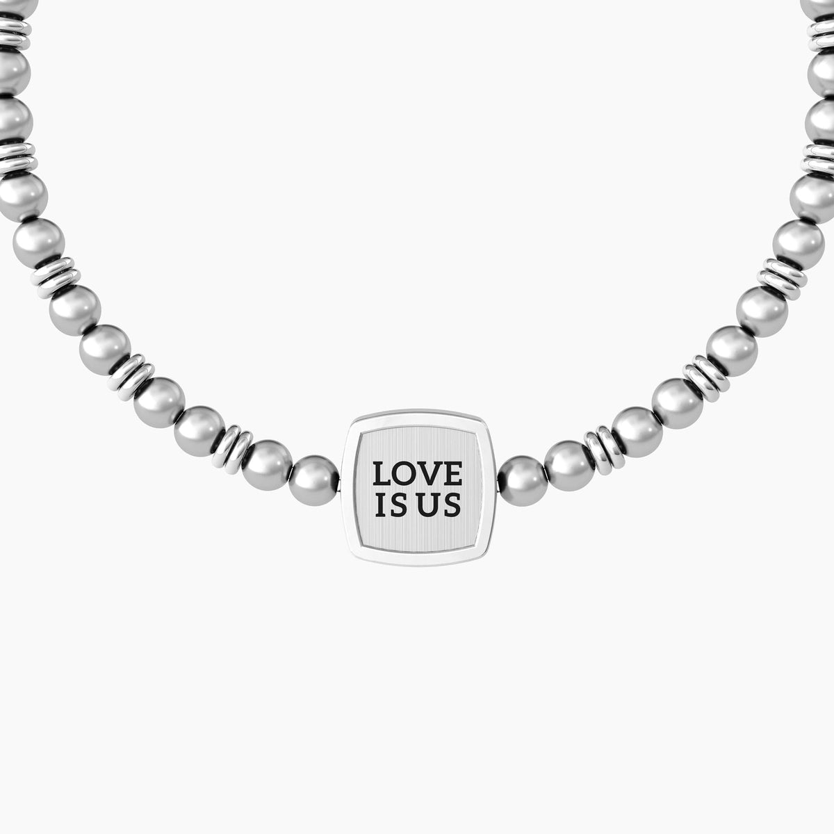 Coppia di bracciali con elastico e frase love is us LUI & LEI | LOVE IS US - Gioielleria Fondente