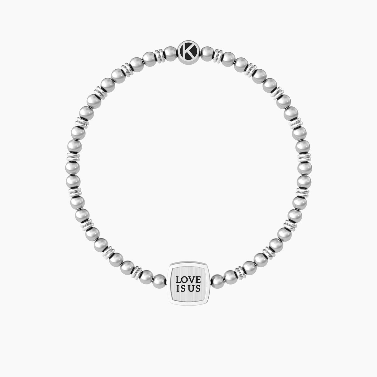 Coppia di bracciali con elastico e frase love is us LUI & LEI | LOVE IS US - Gioielleria Fondente