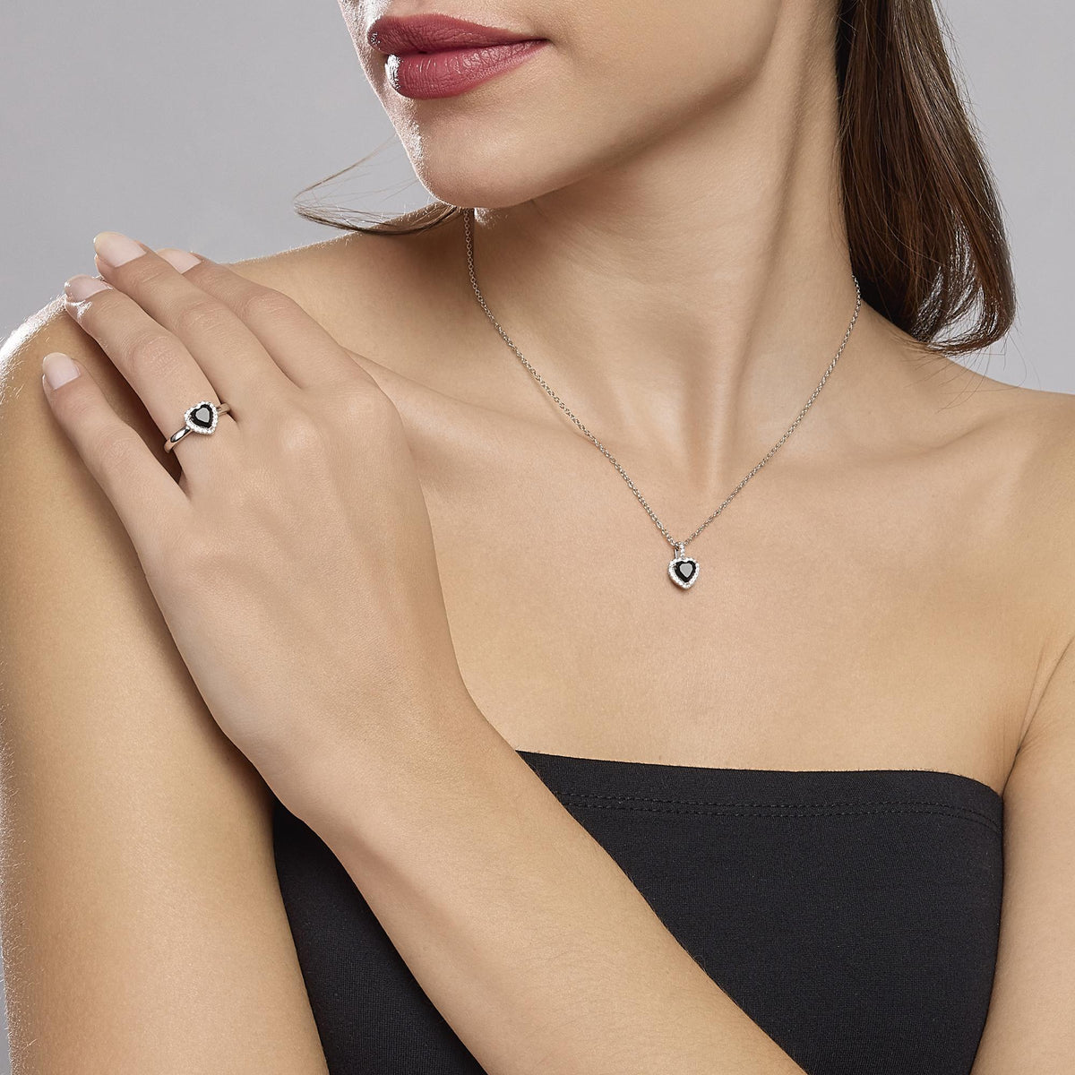 Girocollo con cuore nero LOVE AFFAIR - Gioielleria Fondente