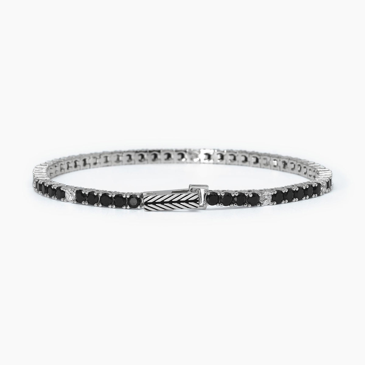 Bracciale tennis bianco e nero TENNIS CLUB - Gioielleria Fondente