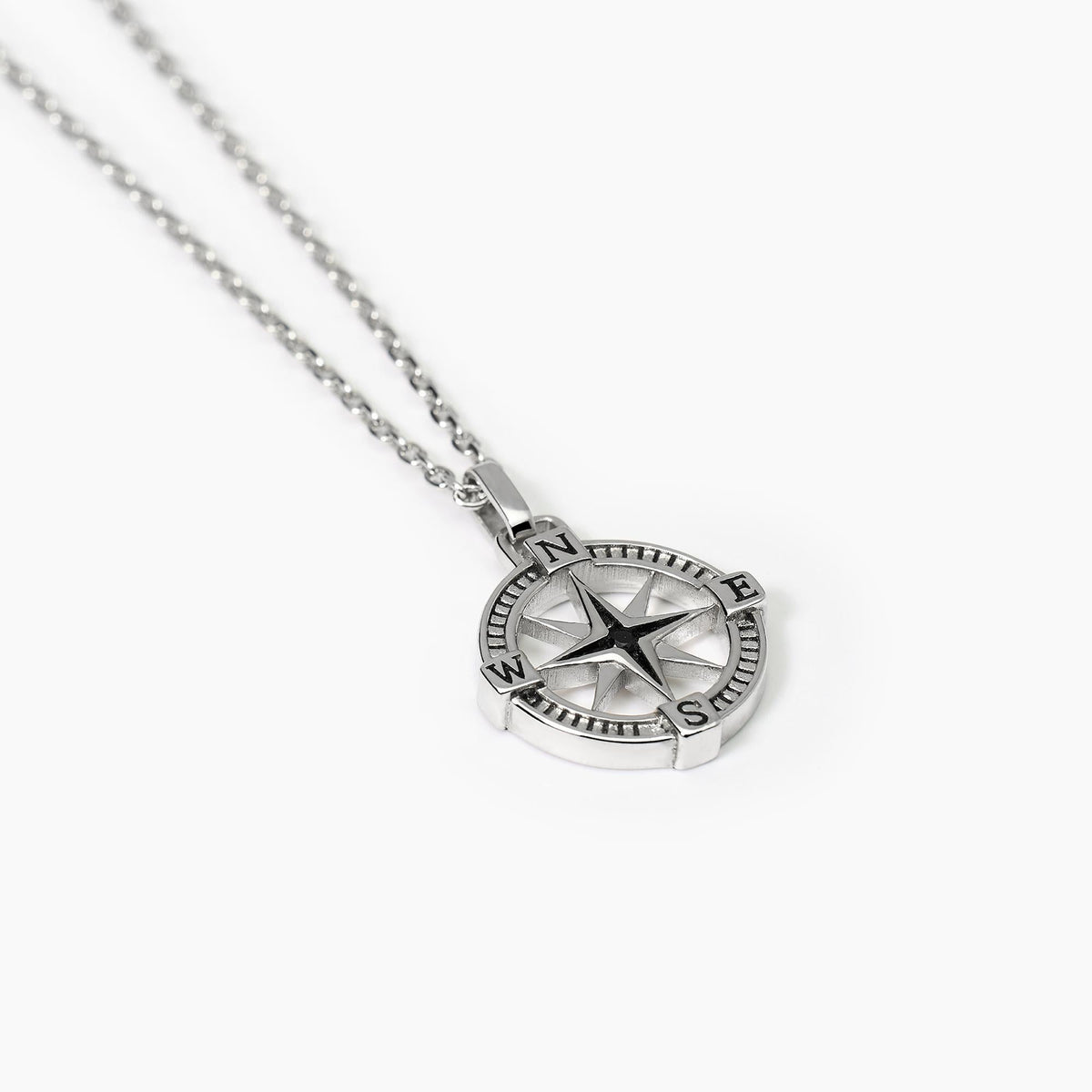 Collana in argento con rosa dei venti JOURNEY