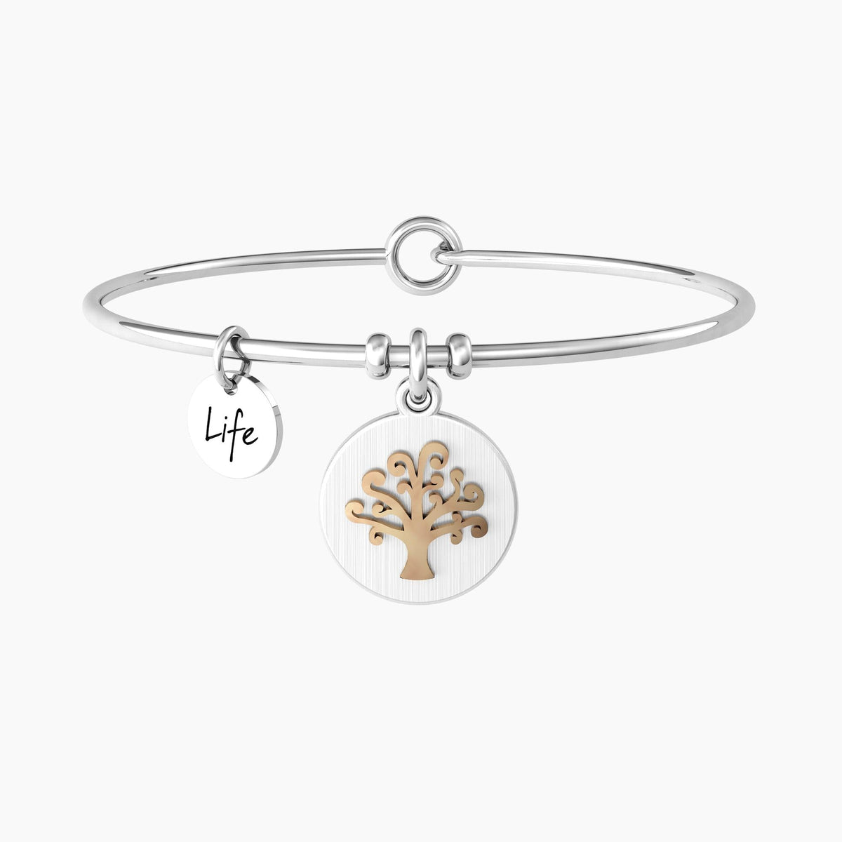 Bracciale rigido con ciondolo "ALBERO DELLA VITA | BEAUTIFUL LIFE" - Gioielleria Fondente