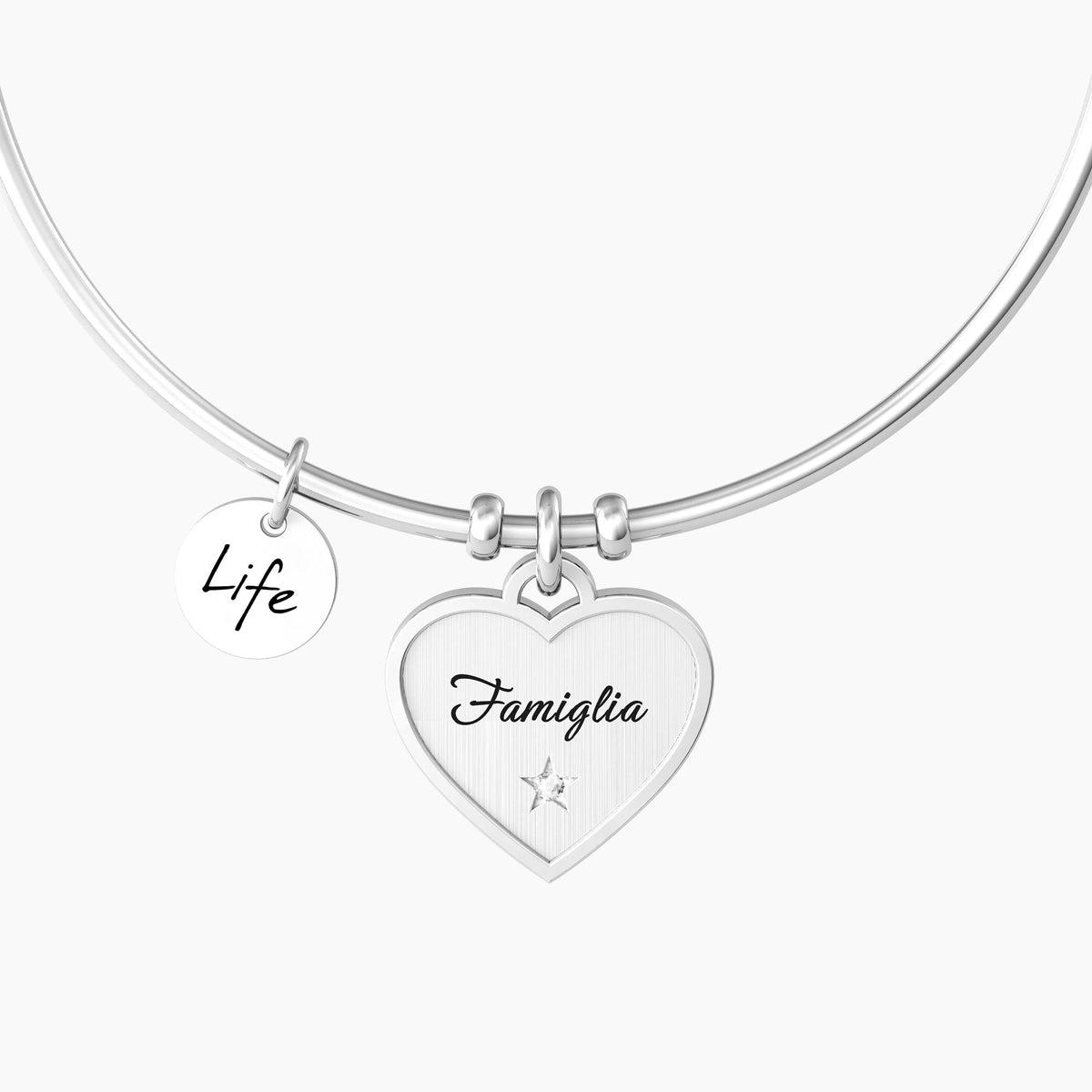 Bracciale rigido con ciondolo "FAMIGLIA" - Gioielleria Fondente