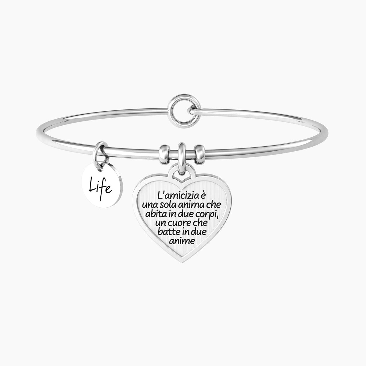 Bracciale rigido con ciondolo "L'AMICIZIA È UNA SOLA ANIMA …" - Gioielleria Fondente