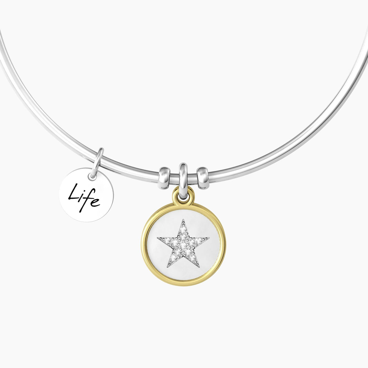 Bracciale rigido con ciondolo stella "STELLA | TODAY IS YOUR DAY" - Gioielleria Fondente