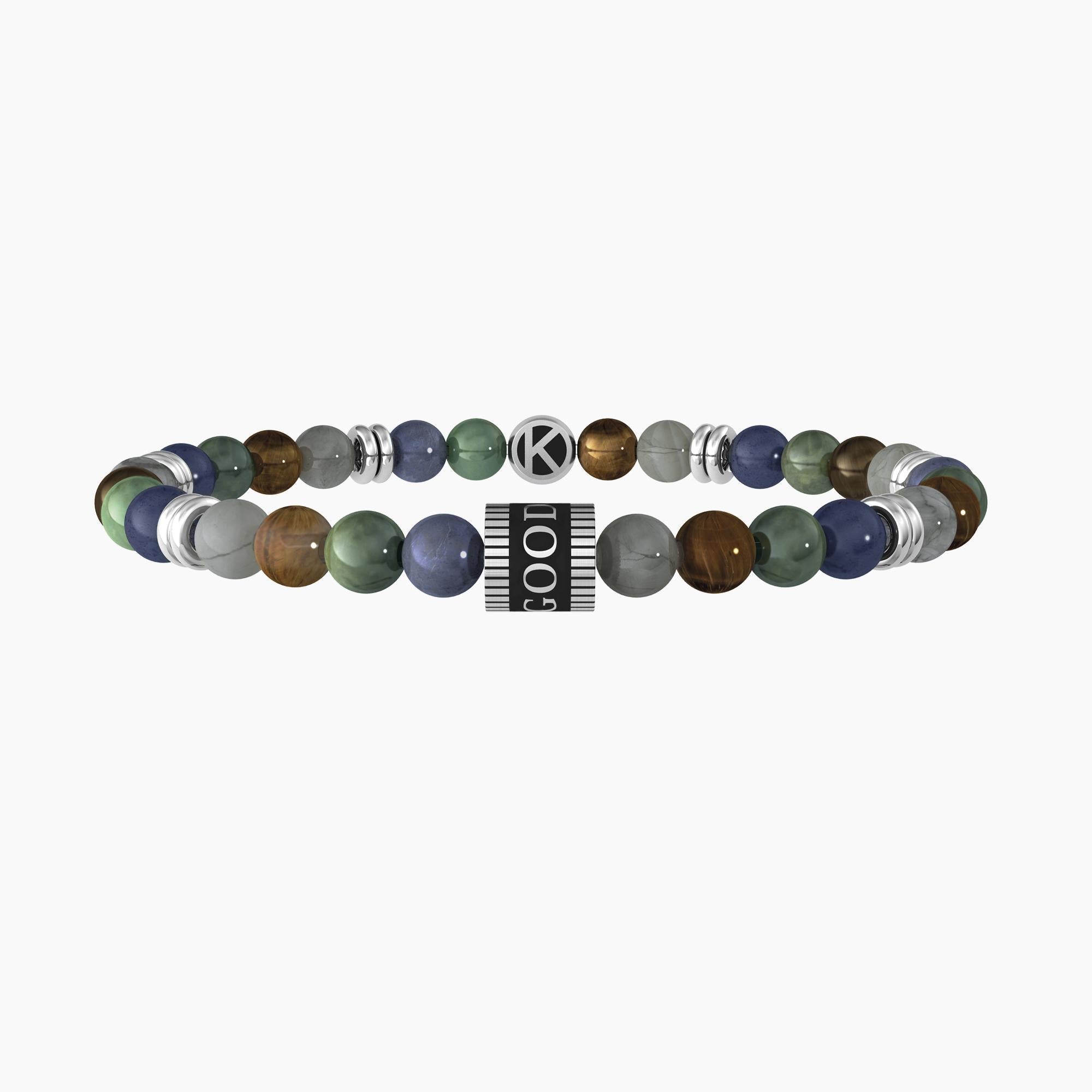 Bracciale elastico con pietre multicolor "Good Luck" - Gioielleria Fondente