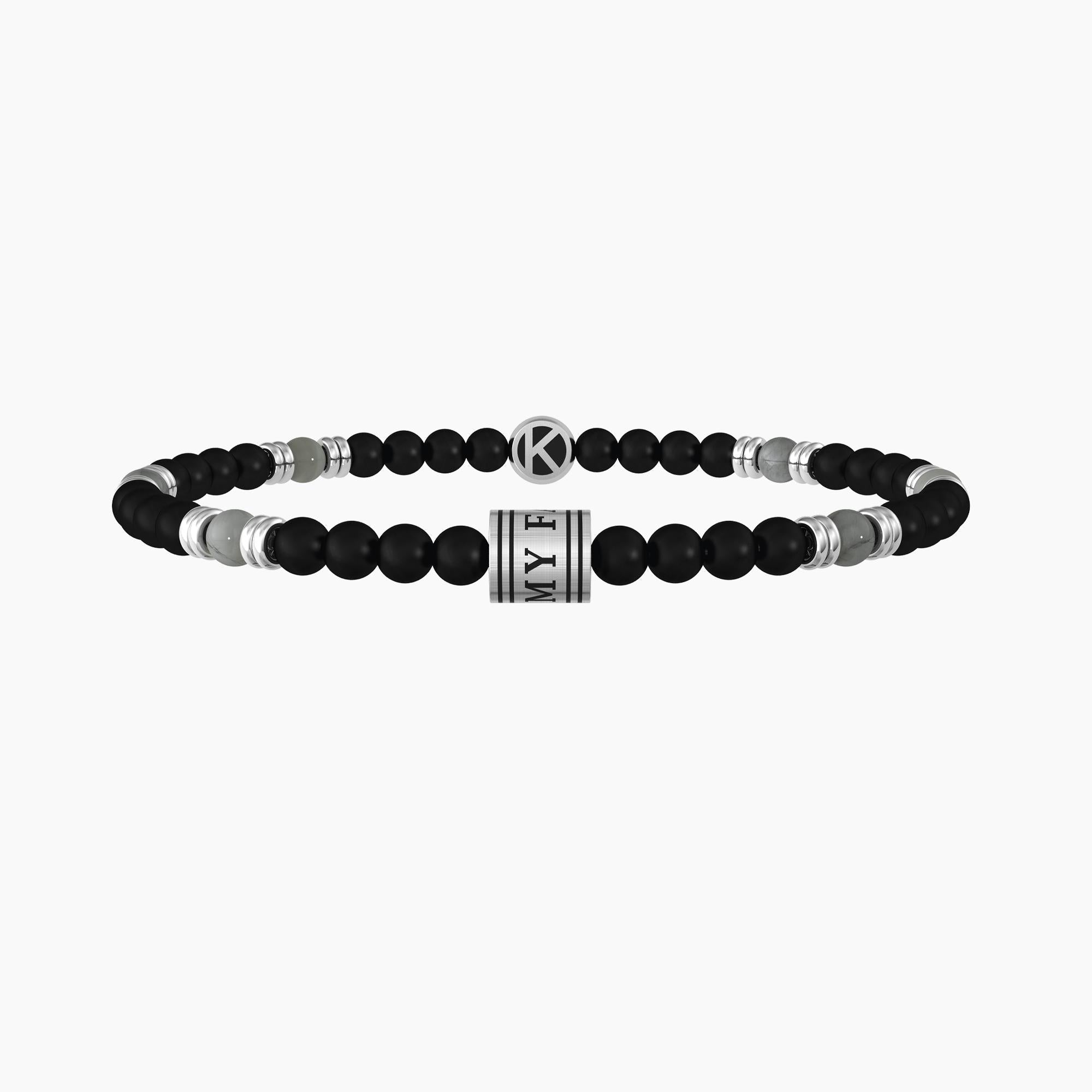 Bracciale  con agata e frase famiglia "MY FAMILY" - Gioielleria Fondente