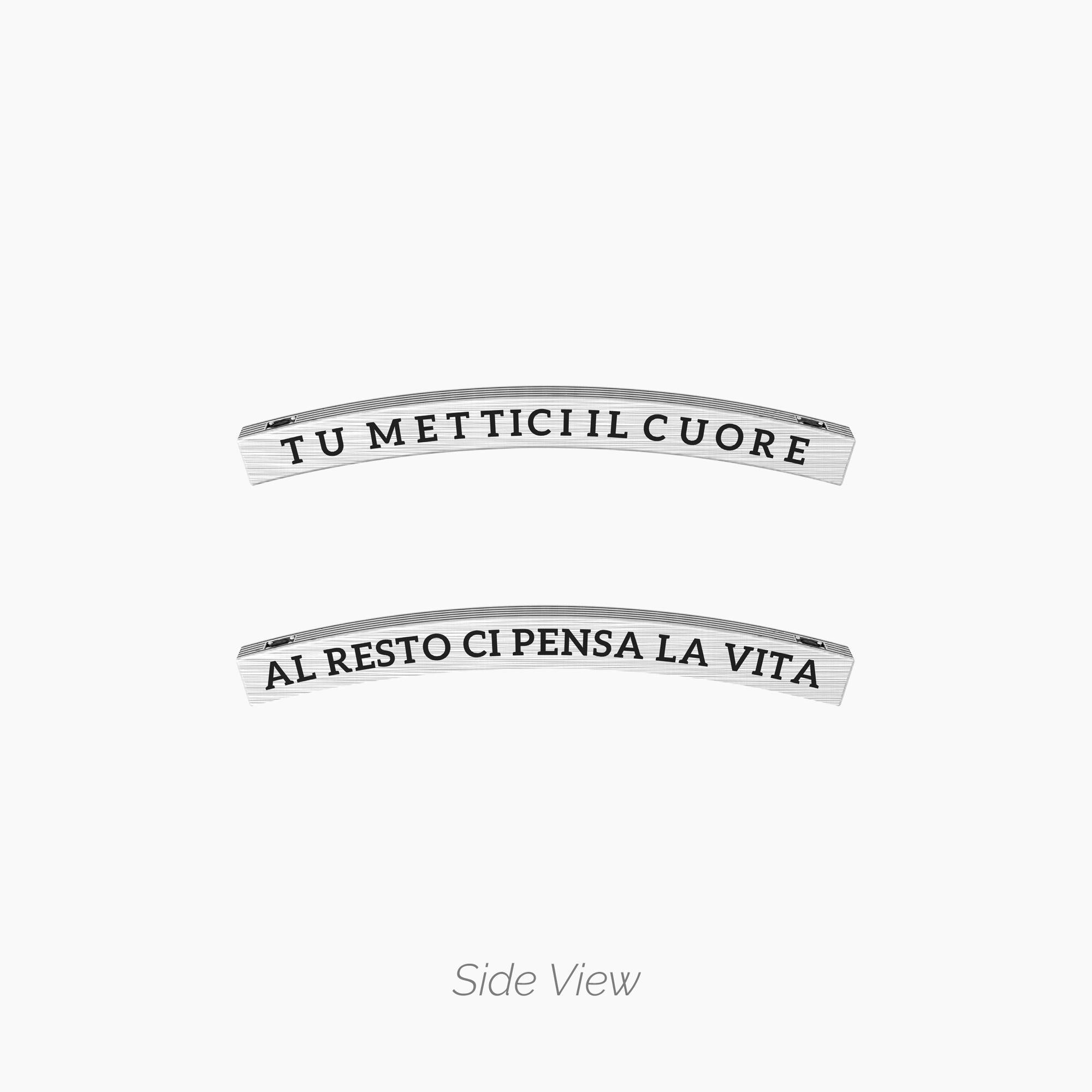Bracciale  con pietre colorate e piastra rettangolare "TU METTICI IL CUORE" - Gioielleria Fondente