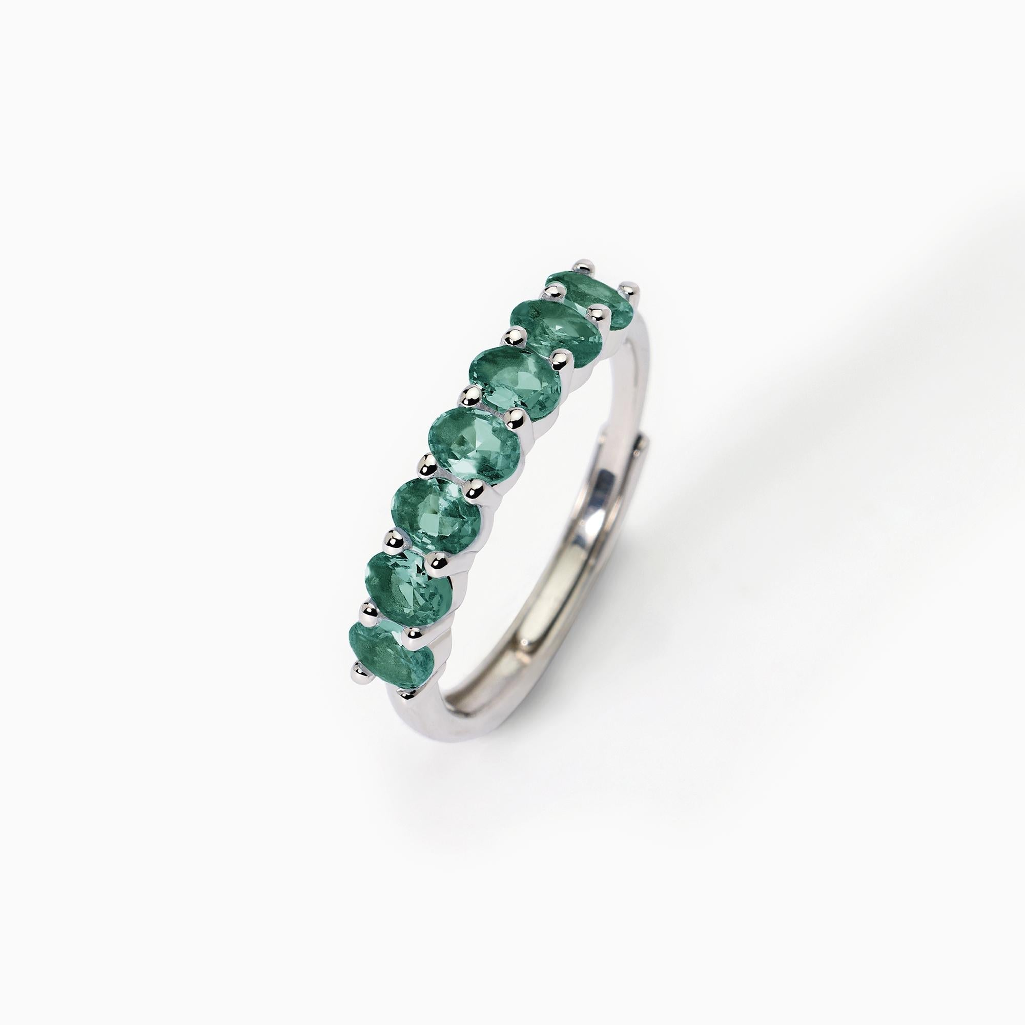 Veretta in argento con smeraldi sintetici - Gioielleria Fondente