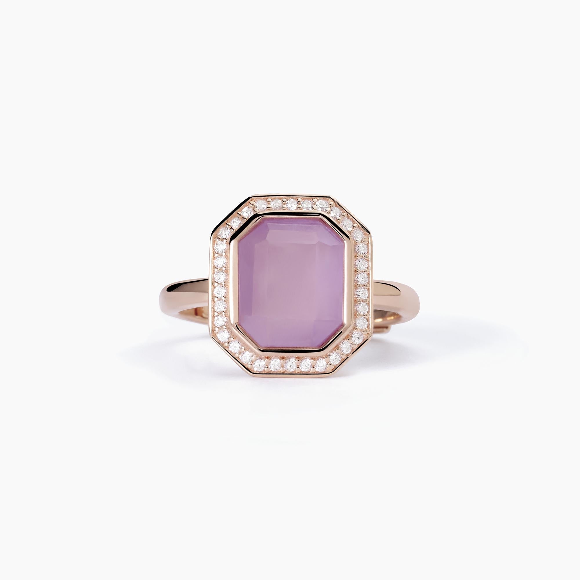 Anello taglio ottagonale con giada JETSET - Gioielleria Fondente