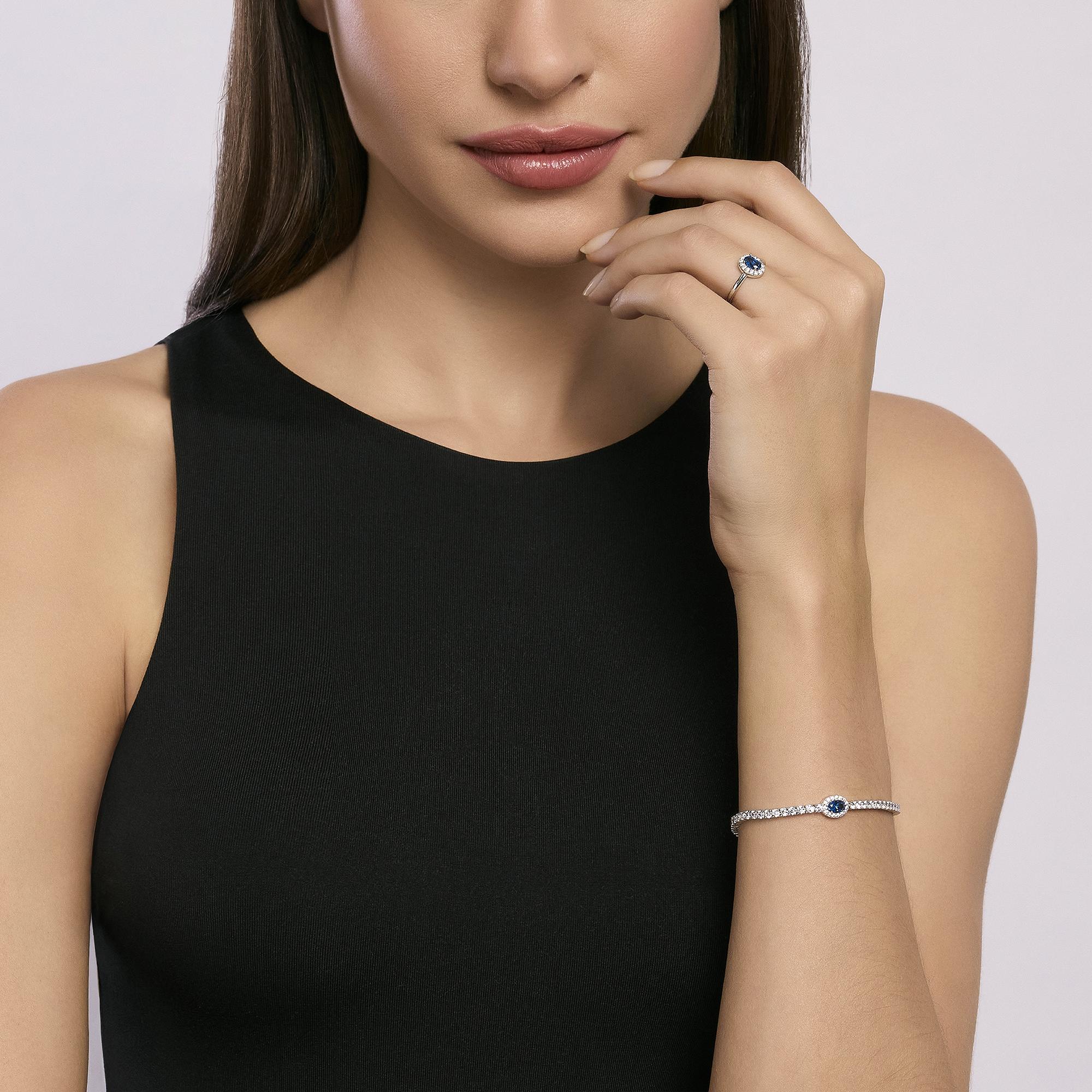 Anello con zaffiro sintetico ovale COOL OR RÉTRO? - Gioielleria Fondente