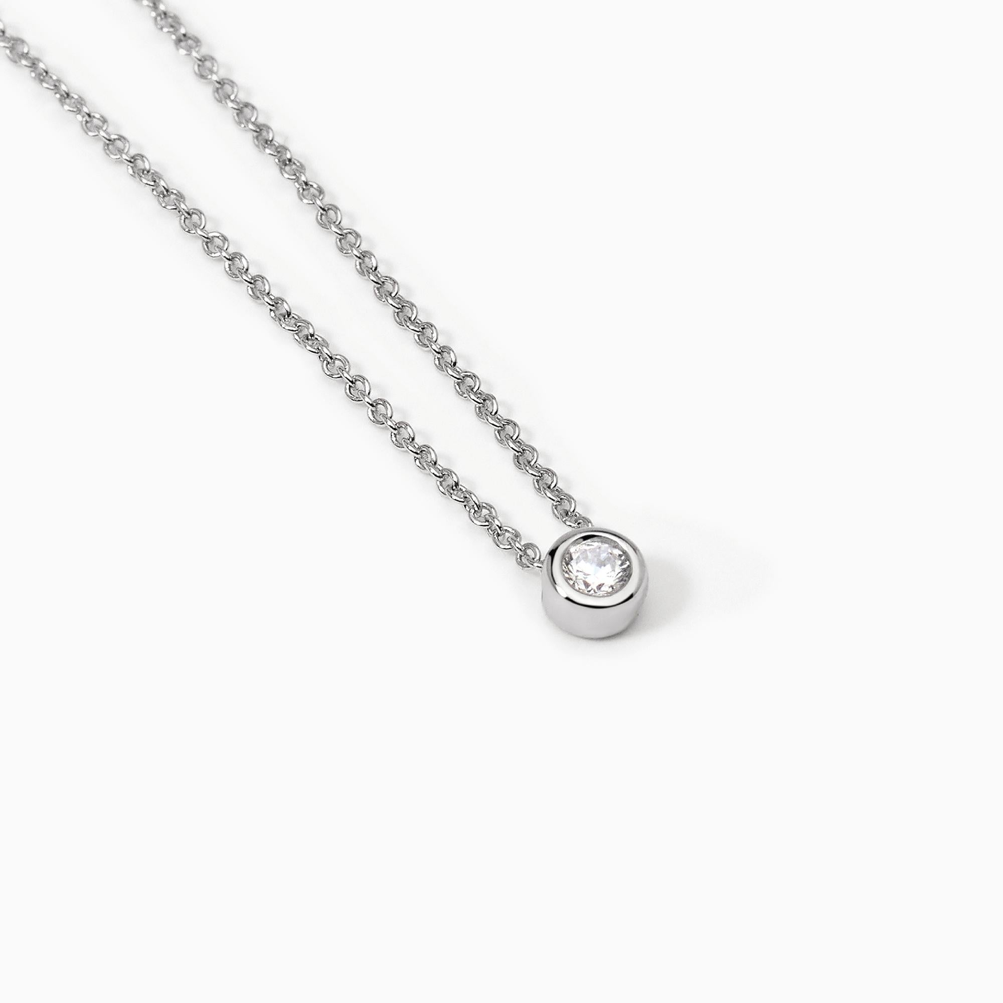 Girocollo in argento con punto luce SHINY