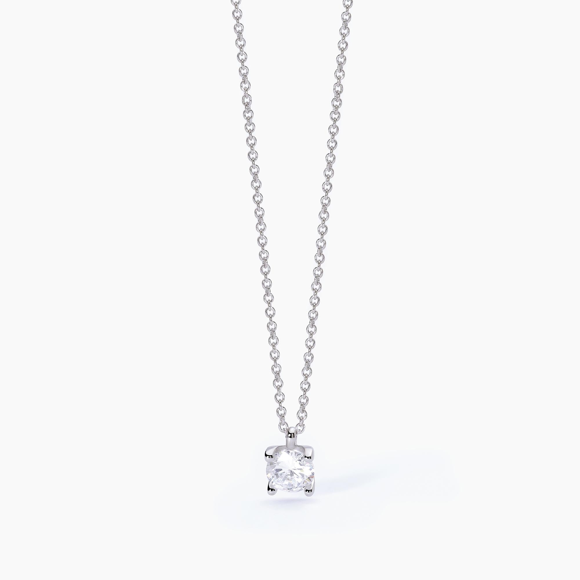 Girocollo in argento con catena forzatina e punto luce SHINY