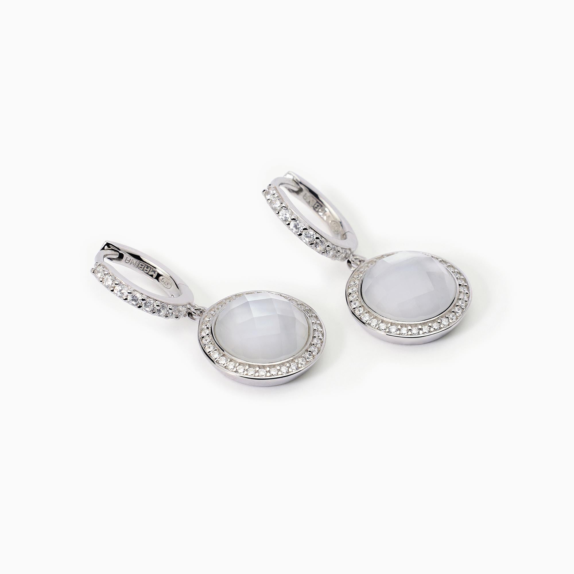 Orecchini in argento con pendente in madreperla DIVA - Gioielleria Fondente
